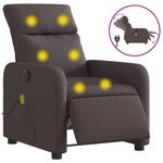 vidaXL Fauteuil de massage inclinable électrique Marron foncé Tissu