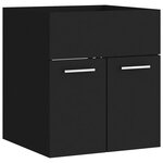 vidaXL Armoire d'évier avec lavabo intégré Noir Aggloméré