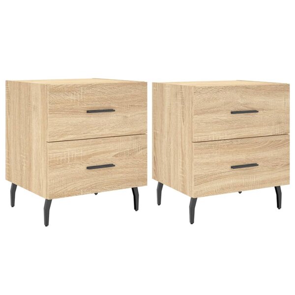 vidaXL Tables de chevet 2 Pièces chêne sonoma 40x35x47 5 cm