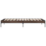 vidaXL Cadre de lit chêne marron 100x200 cm bois d'ingénierie et métal