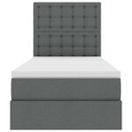 vidaXL Lit de rangement LED avec matelas Gris foncé 90 x 190 cm Tissu