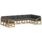 vidaXL Ensemble de canapés d'extérieur 10 Pièces Blanc et anthracite
