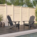 vidaXL Chaises de jardin Adirondack 2 Pièces PEHD Anthracite