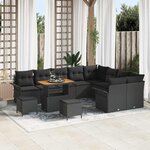 vidaXL Ensemble de canapé de jardin 12 Pièces Noir 90 x 55 x 71 cm