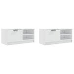 vidaXL Meubles TV 2 Pièces Blanc brillant 80x35x36 5 cm Bois d'ingénierie