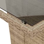 vidaXL Ensemble de bistro de jardin 7 Pièces coussins beige poly rotin