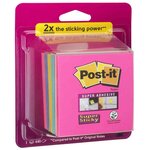 Bloc-note cube Super Sticky Notes 76 x 76 mm 440 Feuilles Rainbow POST-IT