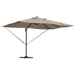 vidaXL Parasol Roma à Bras Déporté Taupe et Noir 352 x 251 x 265 cm