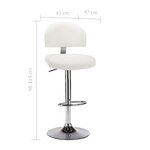 vidaXL Tabouret de bar Blanc Similicuir