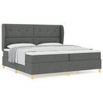 Lit à ressorts vidaXL avec matelas gris foncé 200x200 cm en tissu