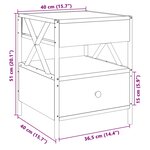 vidaXL Table de chevet avec LED infini chêne marron 40x40x51 cm