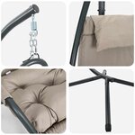 vidaXL Chaise suspendue Pliant Manuel Taupe 94 x 107 x 196.5 cm Acier