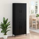 vidaXL Haut Armoire Chêne noir 69 5 x 34 x 180 cm Bois d'ingénierie