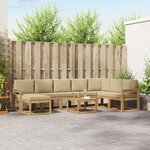 vidaXL Ensemble de canapés d'extérieur 9 Pièces Blanc et Beige