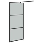 vidaXL Paroi de douche avec étagère Noir 90x195 cm Verre ESG&Aluminium