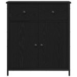 vidaXL Buffet avec tiroir Chêne noir 70 x 30 x 80 cm Bois d'ingénierie