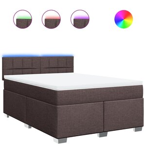 vidaXL Sommier à lattes de lit avec matelas Marron foncé 140x200 cm