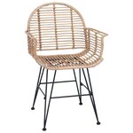 vidaXL Chaise de salle à manger 2 Pièces Naturel 44 x 44 x 74 cm