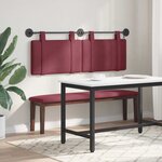 vidaXL Tête de lit suspendue Avec lumière LED Bordeaux Tissu