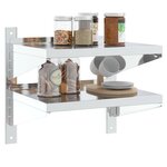 vidaXL Étagère murale à 2 niveaux 50x40x60 cm argenté acier inoxydable
