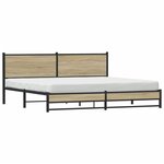 vidaXL Cadre de lit en métal sans matelas chêne sonoma 193x203 cm