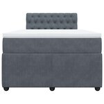 vidaXL Sommier à lattes de lit et matelas Gris foncé 120x200cm Velours