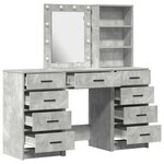 vidaXL Table de Toilette 3 Pièces Gris 40 x 41 x 135 cm Bois d'ingénierie