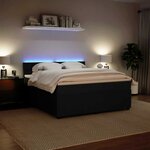 vidaXL Sommier à lattes de lit avec matelas Noir 180x200 cm Velours
