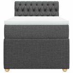 vidaXL Sommier à lattes de lit et matelas Gris foncé 90x190 cm Tissu