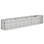 vidaXL Lit surélevé de jardin Acier galvanisé Argenté