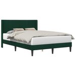 vidaXL Cadre de lit avec tête de lit Vert foncé 140 x 190 cm Velours