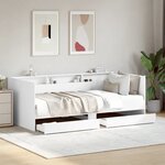 vidaXL Lit de jour avec tiroirs sans matelas blanc 90x190 cm