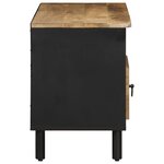 vidaXL Meuble TV noir 100x33 5x46 cm bois massif manguier brut