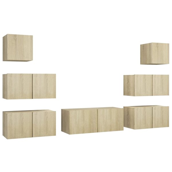 vidaXL Ensemble de meuble TV 7 Pièces Chêne sonoma Bois d'ingénierie