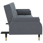 vidaXL Canapé-lit avec coussins gris foncé velours