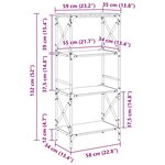 vidaXL Bibliothèque 4 niveaux chêne fumé 59x35x132cm bois d'ingénierie