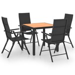 vidaXL Ensemble à manger de jardin 5 Pièces noir et marron