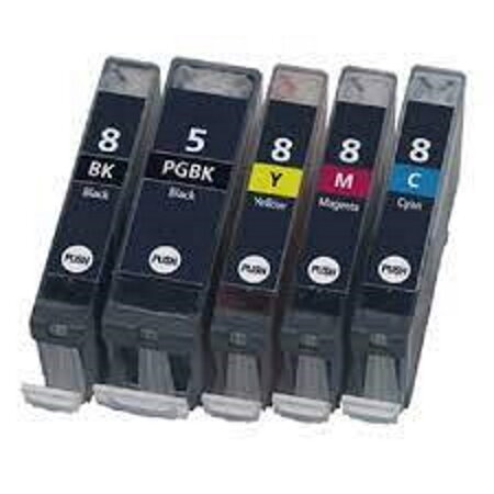 Pack de 5 cartouches compatibles pgi5 - cli8 pour imprimantes canon