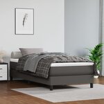 vidaXL Sommier à lattes de lit avec matelas Gris 100x200 cm Similicuir