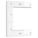 vidaXL Ensemble de meubles TV 7 Pièces Blanc brillant Bois d'ingénierie