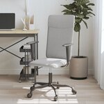 vidaXL Chaise de bureau réglable en hauteur gris clair tissu