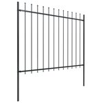 vidaXL Clôture de jardin avec dessus en lance Acier 15 3 x 1 5 m Noir