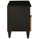 vidaXL Meuble TV Noir et or 70 x 33 x 46 cm bois de manguier massif