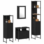 vidaXL Ensemble de mobilier de salle de bain 4 Pièces Chêne noir