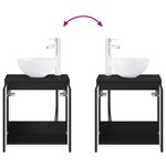 vidaXL Vanité de lavabo mural Noir 49 5 x 35 x 63 cm Bois d'ingénierie