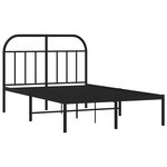 vidaXL Cadre de lit métal sans matelas avec tête de lit noir 120x200cm