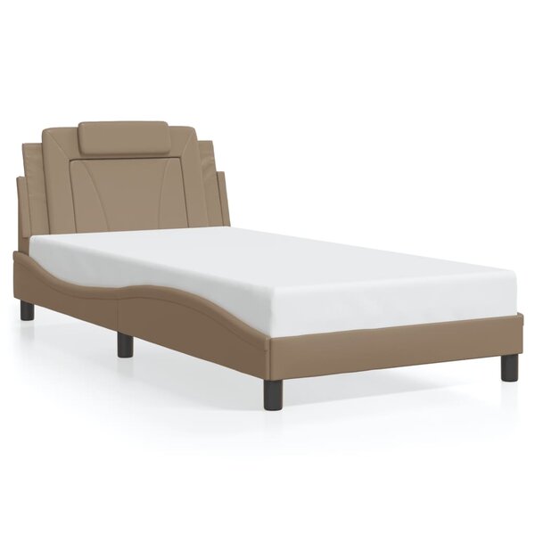 vidaXL Cadre de lit Viana sans matelas cappuccino 100x200 cm similicuir