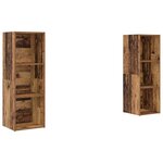 vidaXL Ensemble meuble TV 2 Pièces Bois Ancien 107 x 35 x 37 cm