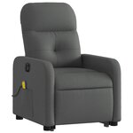 vidaXL Fauteuil inclinable de massage électrique Gris foncé Tissu
