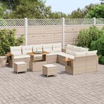 vidaXL Ensemble de canapé de jardin 17 Pièces Beige et crème polyrotin